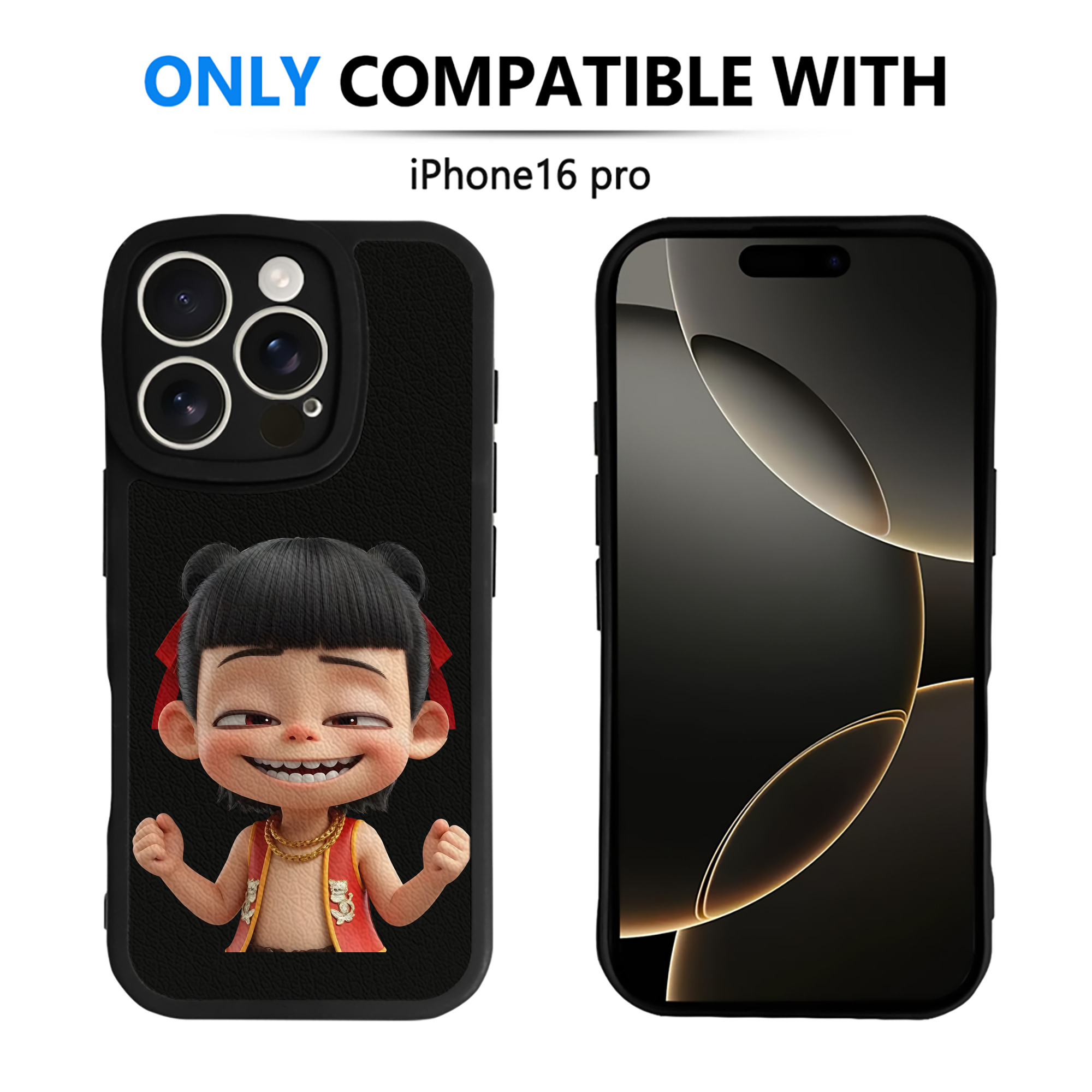 （画像用） Ne Zha 2 ナタ 魔童の大暴れ 【iPhone 16シリーズ対応】シリコンスマホケース（レザー調） 材質：シリコン
